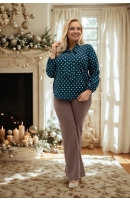 M26226 BLUZKA AMELIA WZÓR GROCHY NA ZIELENI